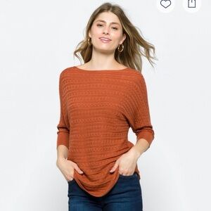 Stitch Fix Market & Spruce Burnt Orange Dolman sleeve Sweater